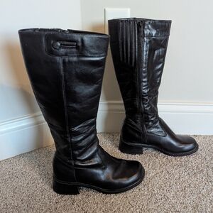 Earth Shoe Katmai Black Leather Knee Boots sz 7.5